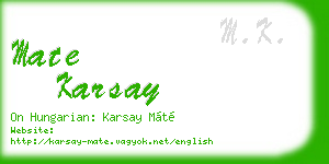 mate karsay business card